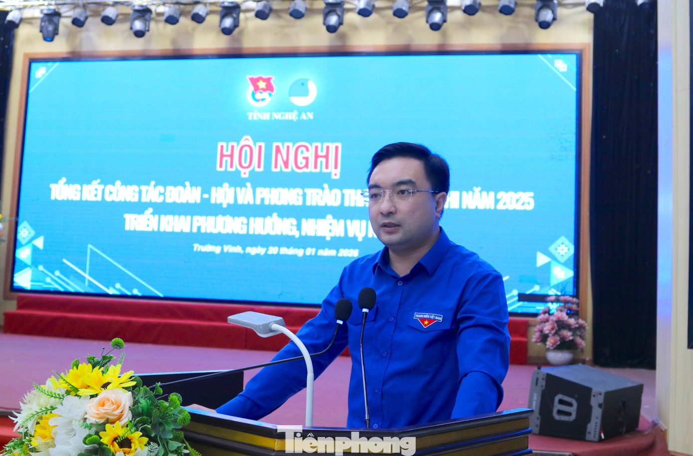 Phó Bí thư Tỉnh Đoàn Nghệ An Hồ Phúc Hải phát biểu tại Hội nghị. tp-h2.jpg