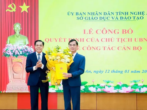 Công bố Quyết định bổ nhiệm Giám đốc Sở Giáo dục và Đào tạo Nghệ An