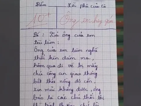 Bài văn tả ông nội làm nghề “thổi kèn đám ma” cực ngầu của học sinh tiểu học gây sốt mạng xã hội